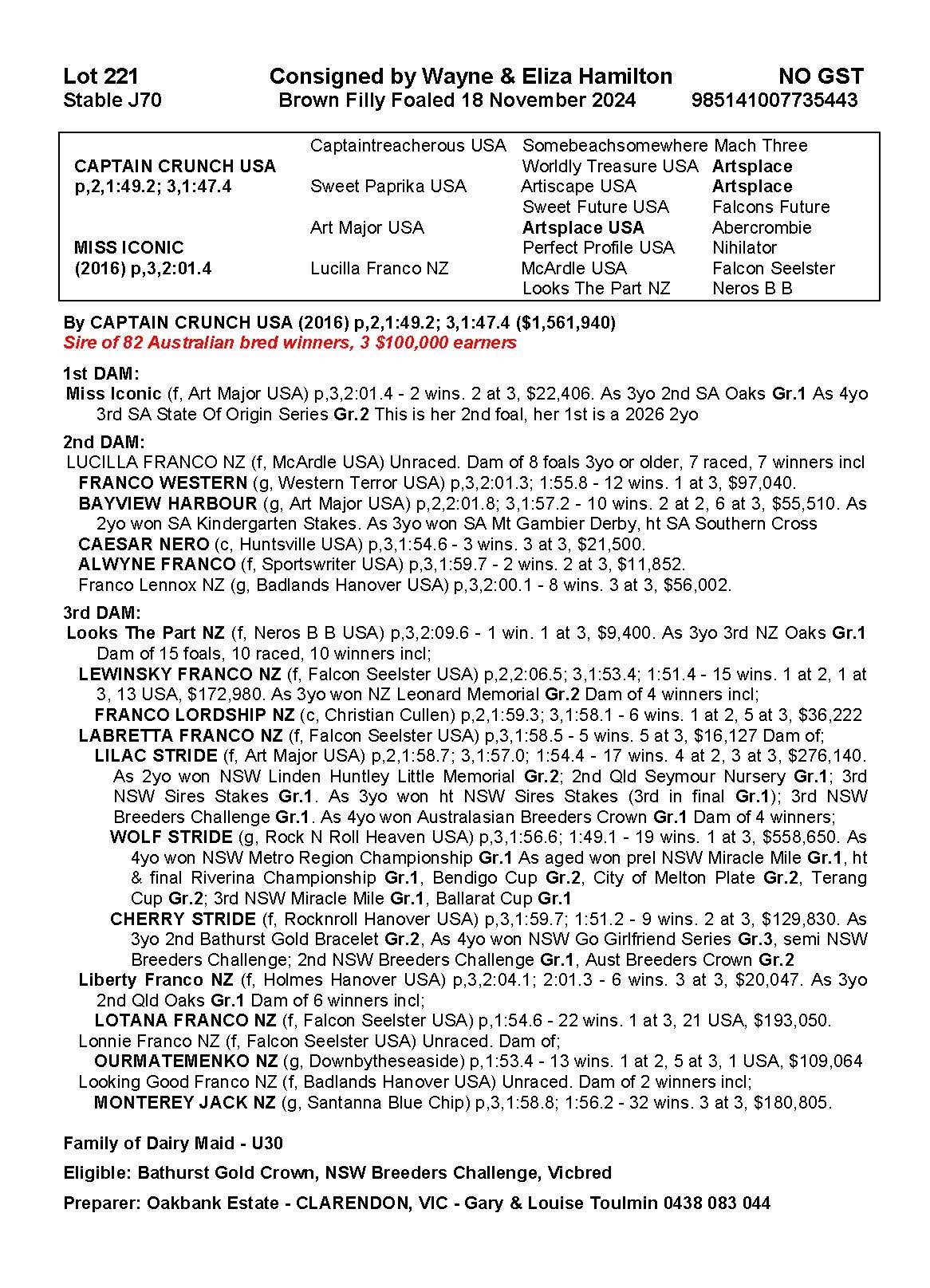 L221 - Australian Pacing Gold